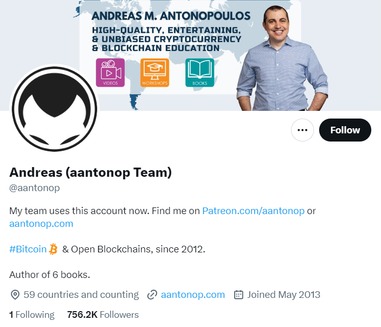 Andreas Antonopoulos Twitter Profile