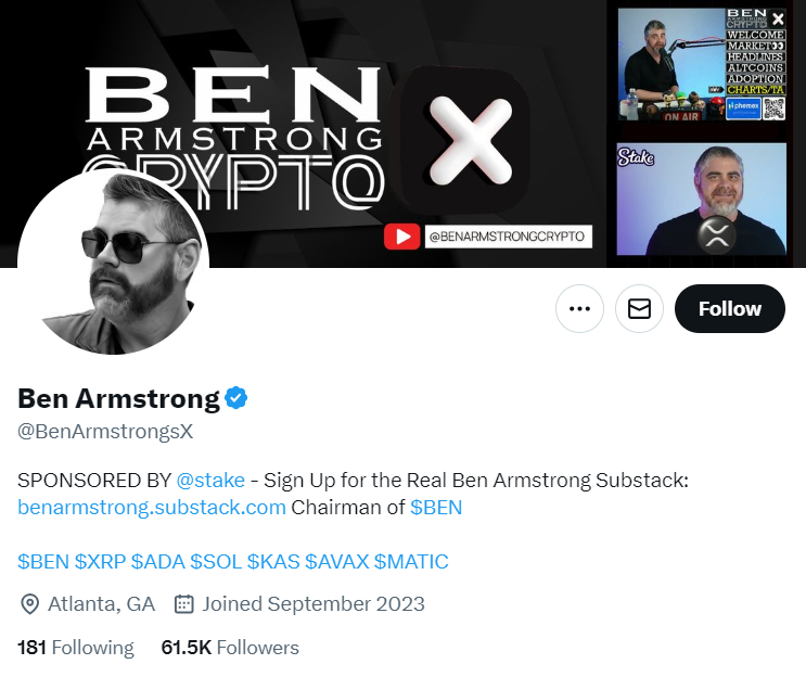 Ben Armstrong Twitter Profile