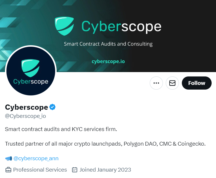 Cyberscope Twitter Profile