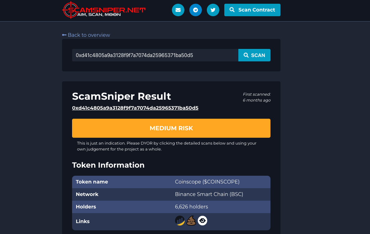 ScamSniper — Result Page